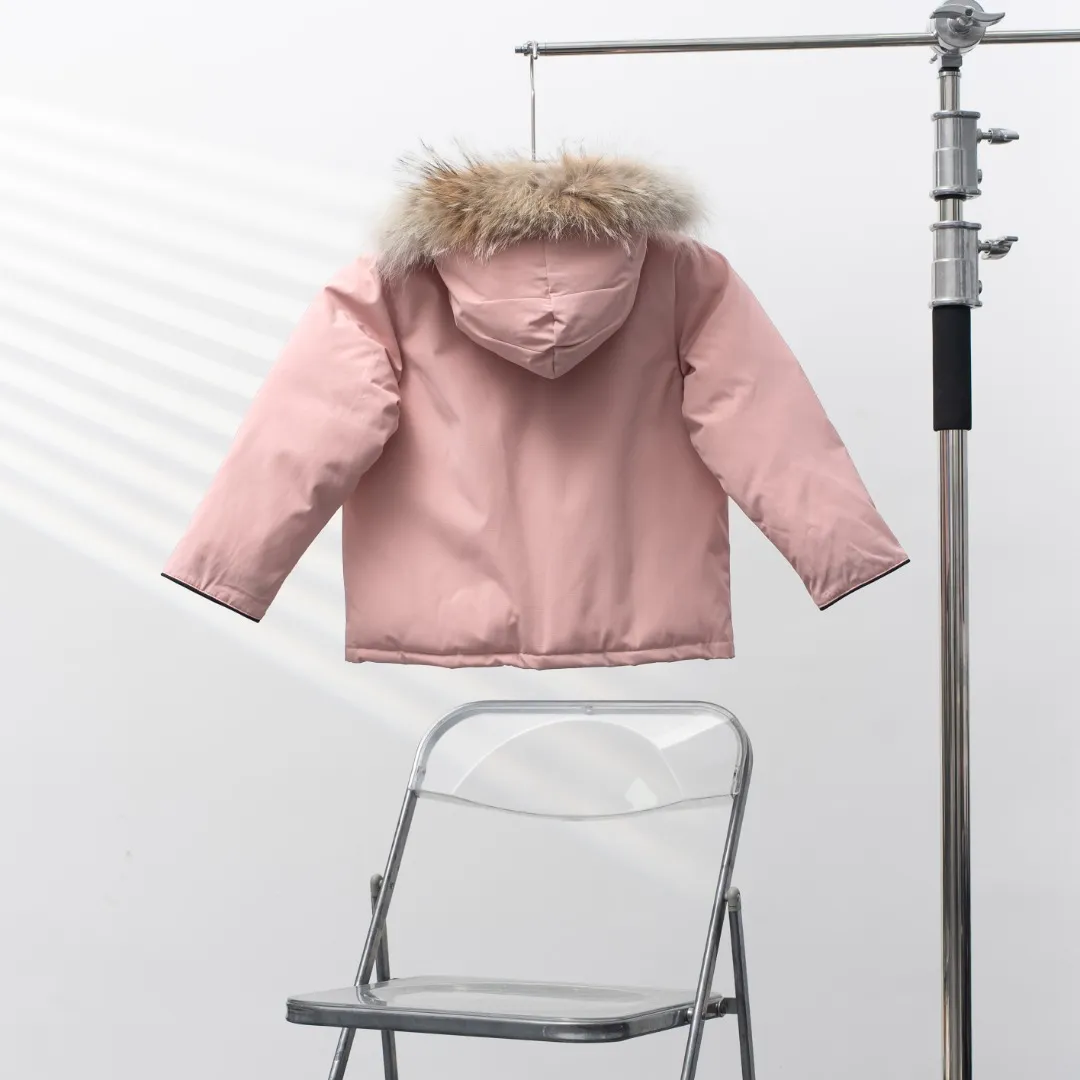 P660 CANADA GOOSE丨Canada Goose C08 children's clothing, children's hooded down jacket Color: Shapi Pink Size: 110-160